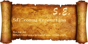 Sárossy Ernesztina névjegykártya